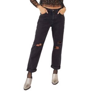NWT Black Free People Distressed Boyfriend jeans